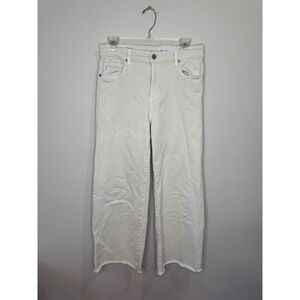 AG Saige Wide Leg Crop Opal Stone sz 28 Frayed Hem High Rise